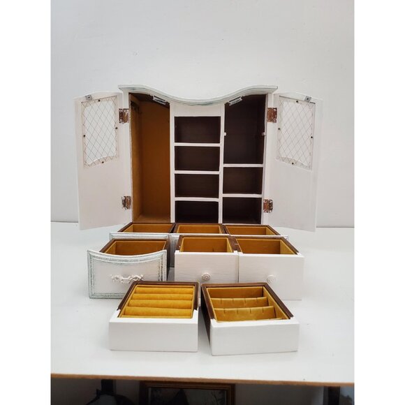 Vintage Gunther Mele 1970's wooden jewelry box. Jewellery with drawers . Vintage - Picture 8 of 10